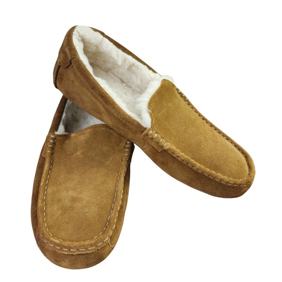 Koolaburra by UGG Womens Moccasin Slippers Brown Suede Shearling Lined Sz 12 - Picture 1 of 10